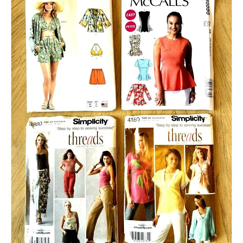 8 VTG sewing patterns women Separates Babydoll Tops Pencil Skirts Pants Lot 8